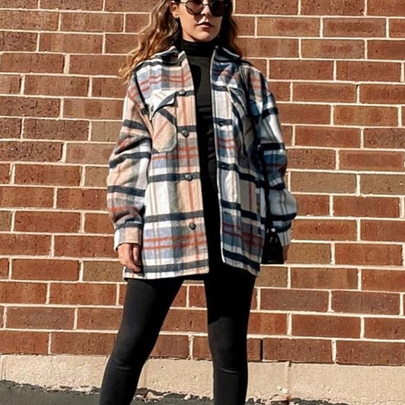 Zara Plaid Wool Shacket Overshirt Size XL - Picture 2 of 14